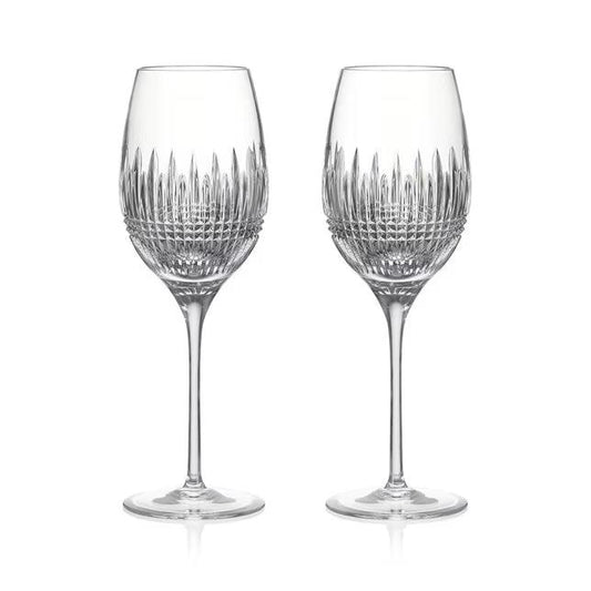 Lismore Diamond White Wine set of 2 (Waterford Crystal) - Gallery Gifts Online 