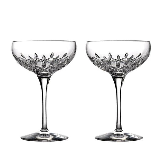 Lismore Essence Champagne Saucer, Set of 2 (Waterford Crystal) - Gallery Gifts Online 