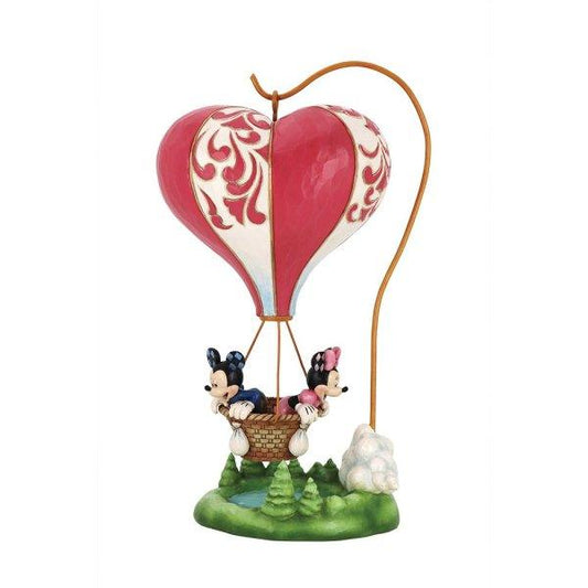Love Takes Flight (Mickey & Minnie Mouse Heart-Air Balloon) - (Disney Traditions by Jim Shore) - Gallery Gifts Online 