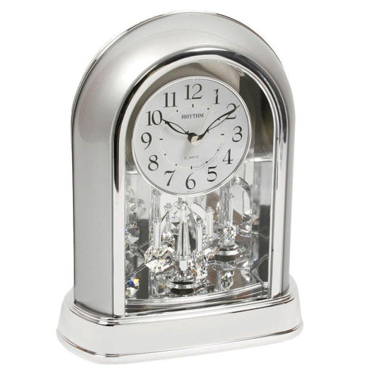 Mantel Swarovski Chrome - Rhythm Clock (Widdop) - Gallery Gifts Online 