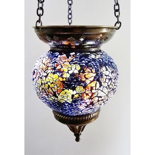 Medium Amber Single Tea Light Holder (Crystal World) - Gallery Gifts Online 