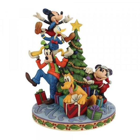 Merry Tree Trimming - Fab 5 Decorating Tree with illuminated (Disney Traditions by Jim Shore) - Gallery Gifts Online 