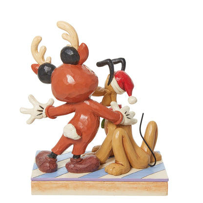 Mickey & Pluto Christmas Figurine - Gallery Gifts Online 