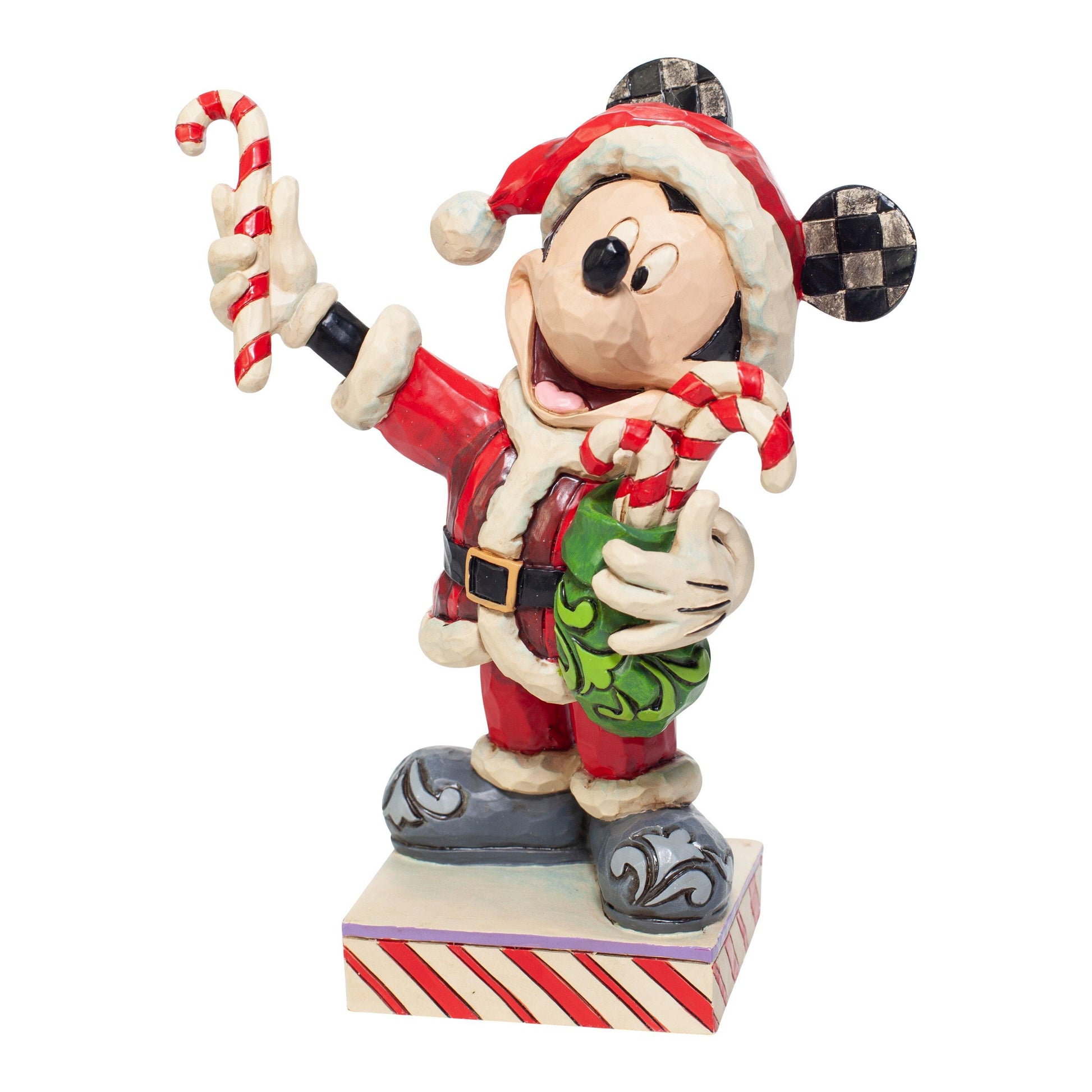 Mickey Mouse with Candy Canes Figurine (Disney Traditions by Jim Shore) - Gallery Gifts Online 