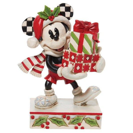Mickey with Stack of Presents Figurine (Disney Showcase Collection) - Gallery Gifts Online 