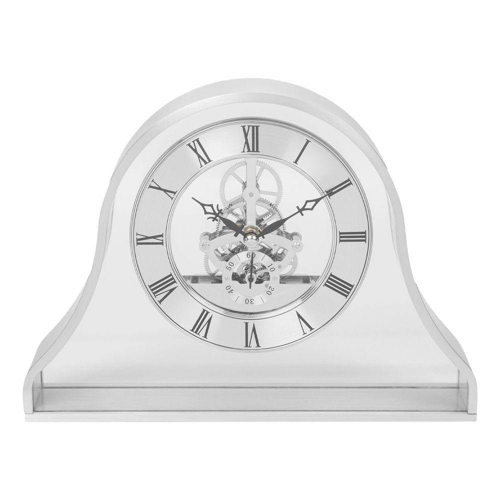 Napoleon Silver Mantel Clock (Widdop) - Gallery Gifts Online 