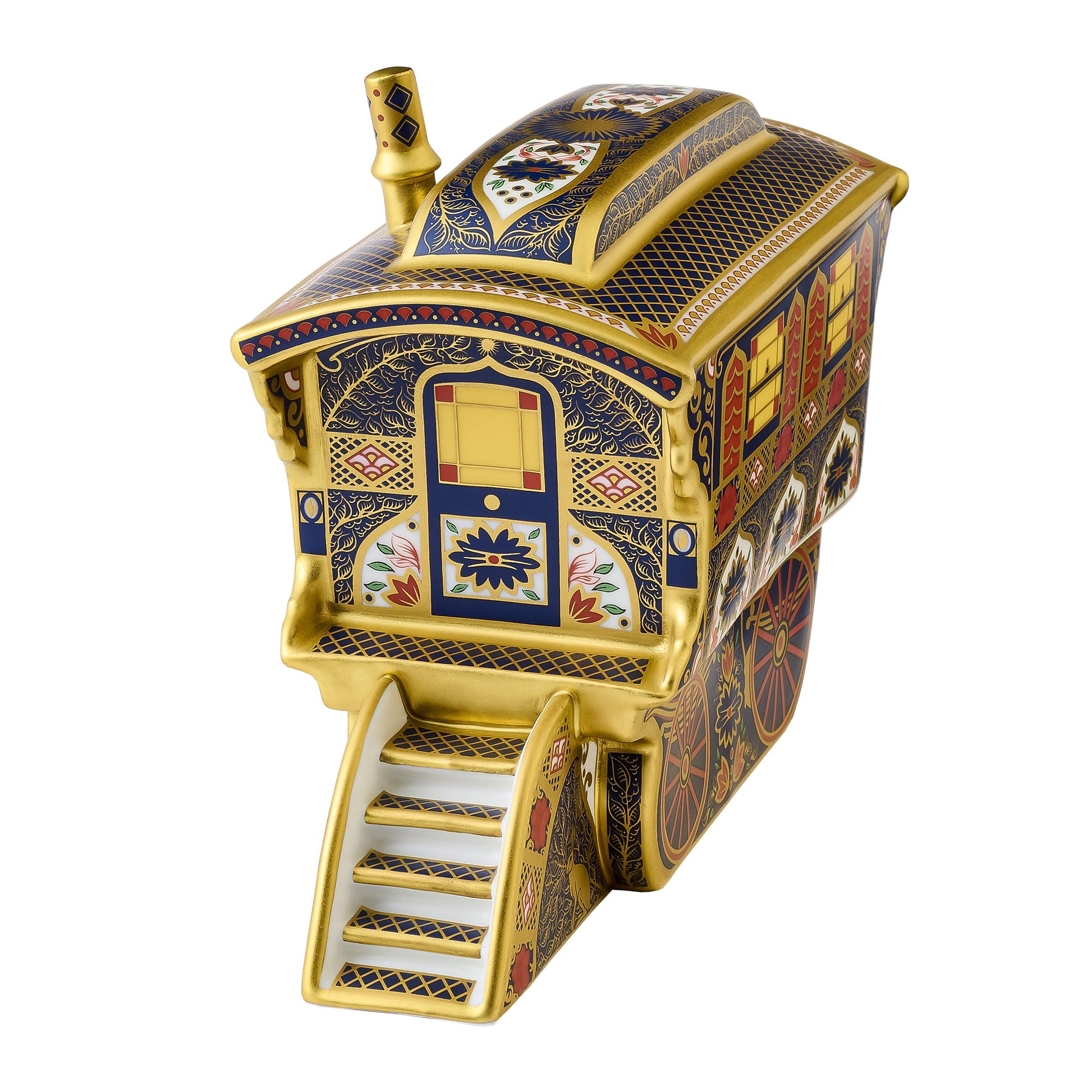Old Imari Solid Gold Band - Vardo Wagon (Royal Crown Derby) - Gallery Gifts Online 