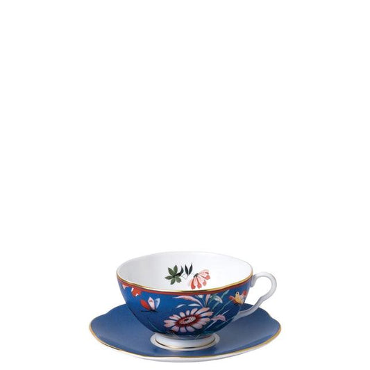 Paeonia Blush Blue Teacup and Saucer (Wedgwood) - Gallery Gifts Online 
