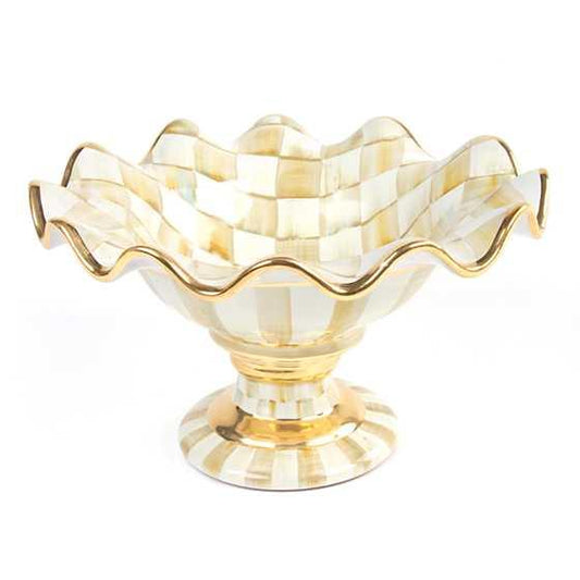 Parchment Check Compote (Mackenzie Childs) - Gallery Gifts Online 