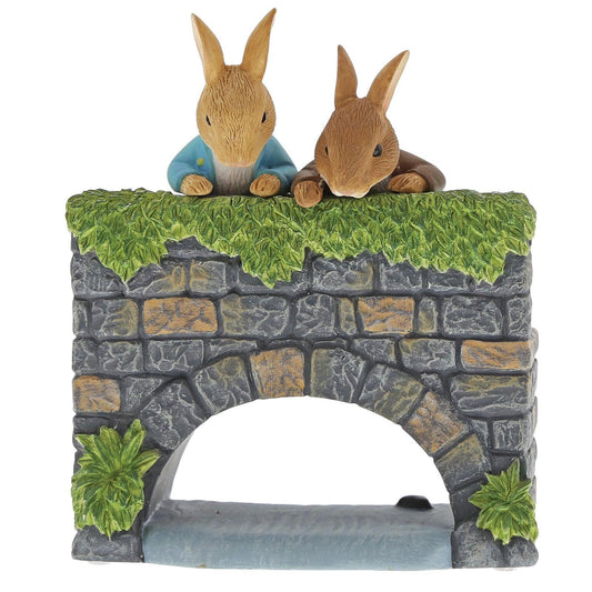 Peter & Benjamin Bunny on the Bridge Figurine (Beatrix Potter) - Gallery Gifts Online 