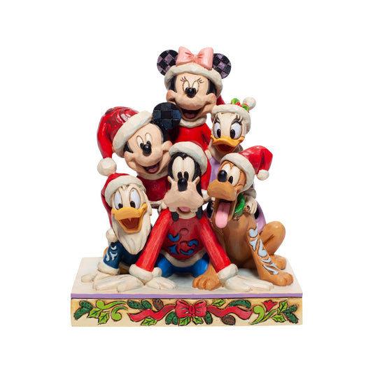 Piled High with Holiday Cheer (Mickey and friends Figiurine) (Disney Traditions by Jim Shore) - Gallery Gifts Online 