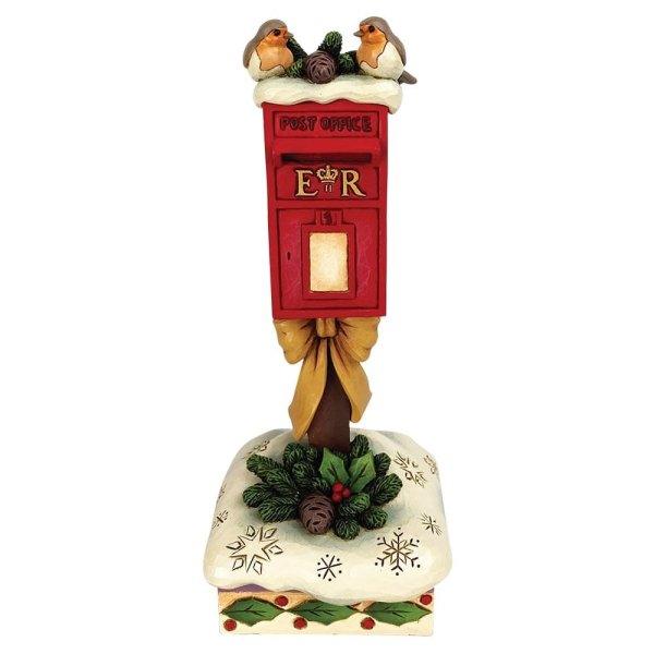 Robins on a Postbox Figurine (Christmas Ornaments) - Gallery Gifts Online 