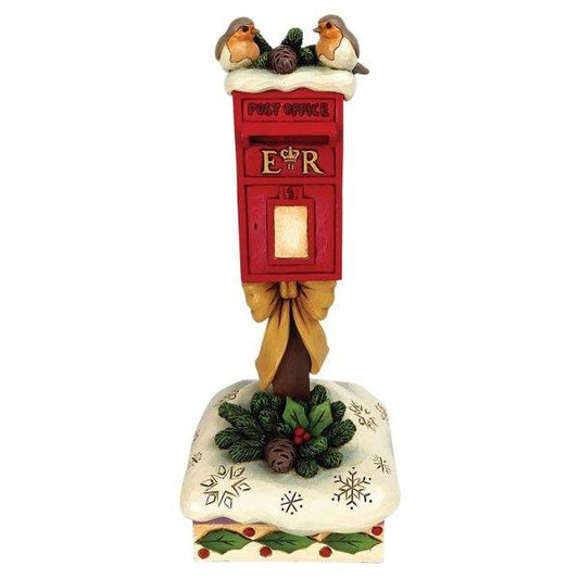 Robins on a Postbox Figurine (Christmas Ornaments) - Gallery Gifts Online 