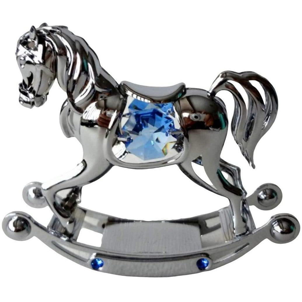 Rocking Horse-Blue (Crystal World) - Gallery Gifts Online 