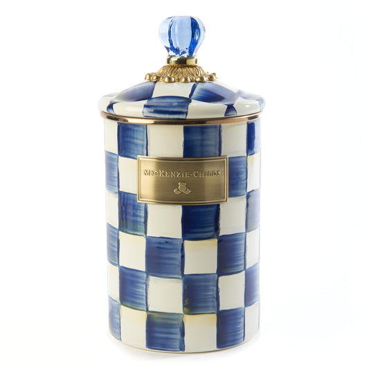 Royal Check Canister - Large (Mackenzie Childs) - Gallery Gifts Online 