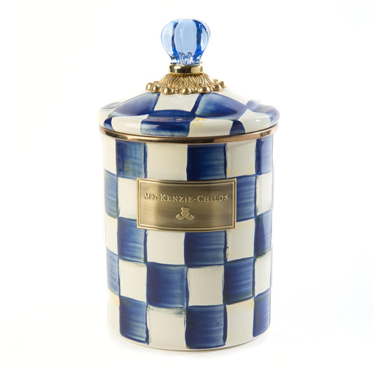 Royal Check Canister - Medium (Mackenzie Childs) - Gallery Gifts Online 
