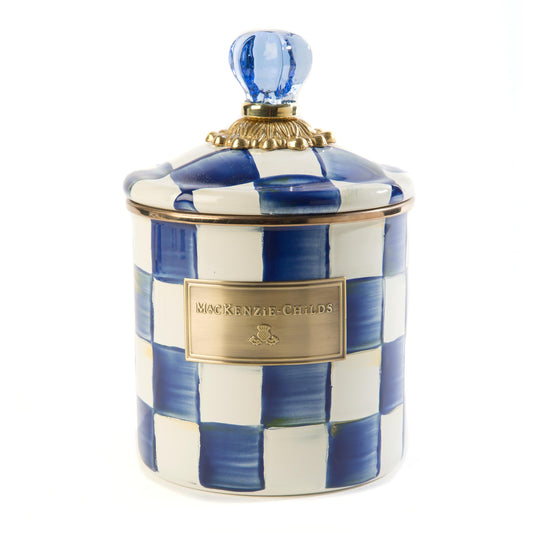 Royal Check Canister - Small (Mackenzie Childs) - Gallery Gifts Online 