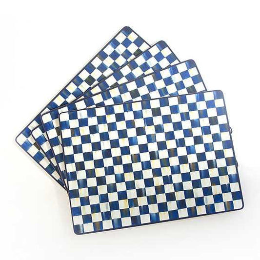 Royal Check Cork Back Placemats - Set of 4 (Mackenzie Childs) - Gallery Gifts Online 