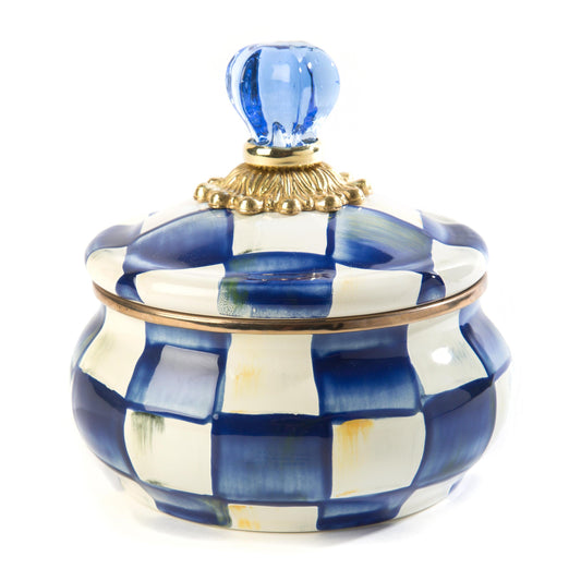 Royal Check Squashed Pot (Mackenzie Childs) - Gallery Gifts Online 