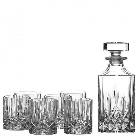 Royal Doulton Decanter Set: Decanter and 6 Tumblers (Royal Doulton Crystal) - Gallery Gifts Online 