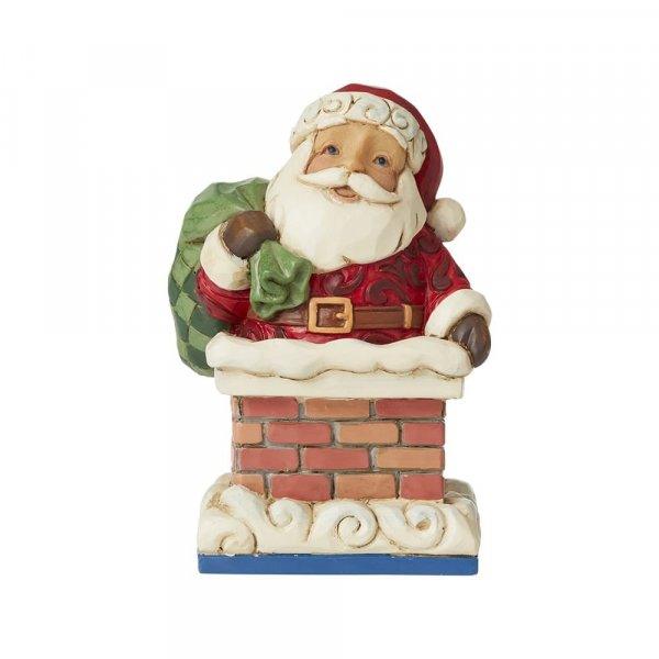 Santa in Chimney Mini Figurine (Christmas Ornaments) - Gallery Gifts Online 