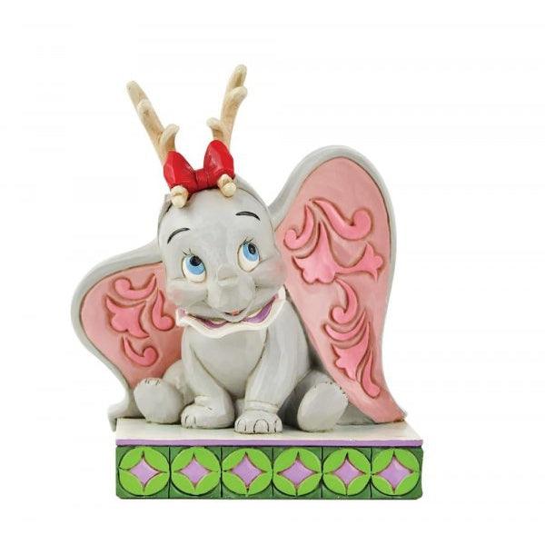 Santa's Cheerful Helper - Flying Dumbo as a Reindeer Figurin (Disney Traditions by Jim Shore) - Gallery Gifts Online 
