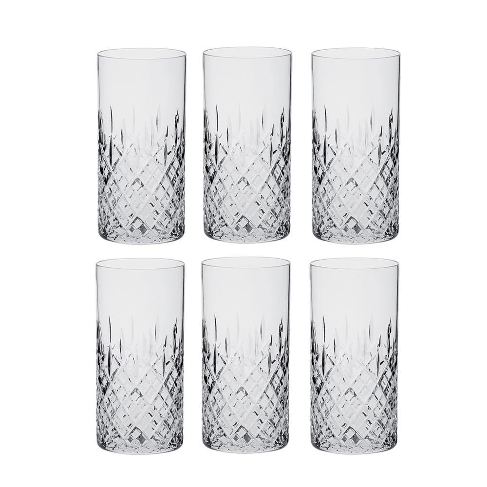 Six Tall Tumblers - London (Royal Scot Crystal) - Gallery Gifts Online 