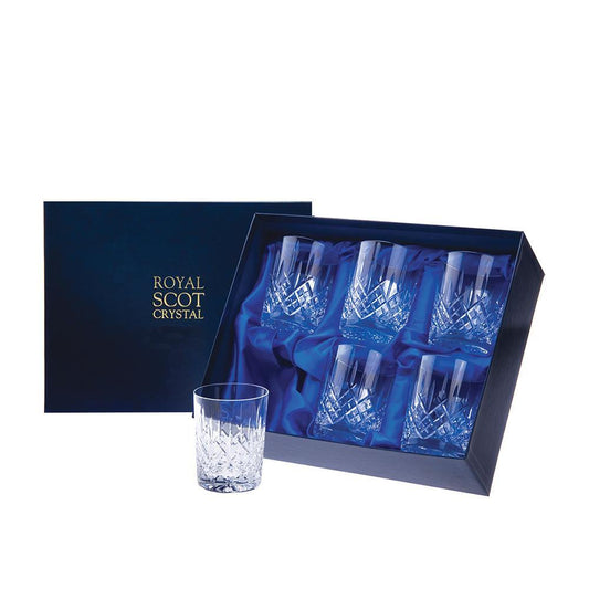 Six Whisky Tumblers London (Royal Scot Crystal) - Gallery Gifts Online 
