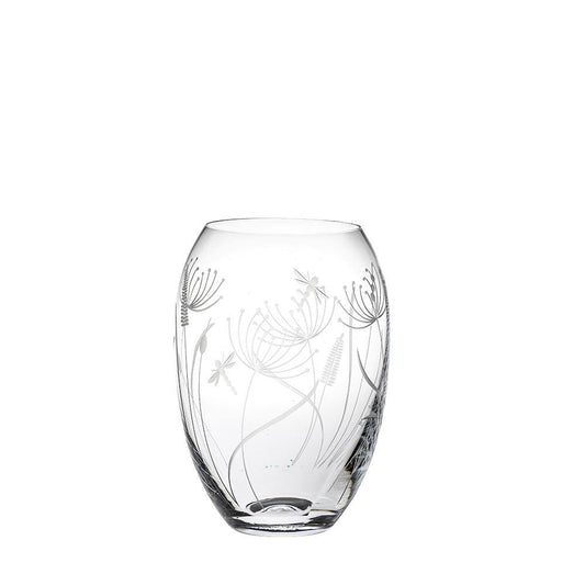 Small Barrel Vase - Dragonfly (Royal Scot Crystal) - Gallery Gifts Online 