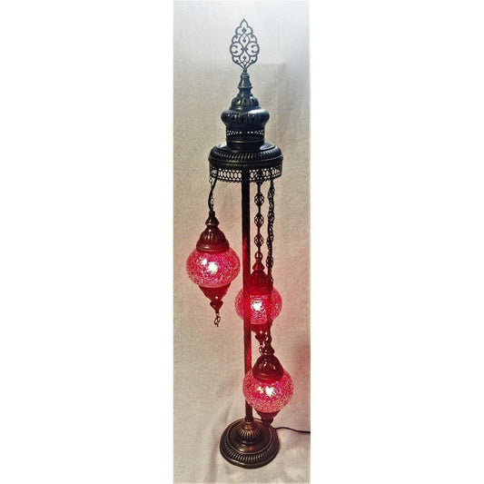 Small Floor Standing Cascade Lamp - Red (Crystal World) - Gallery Gifts Online 