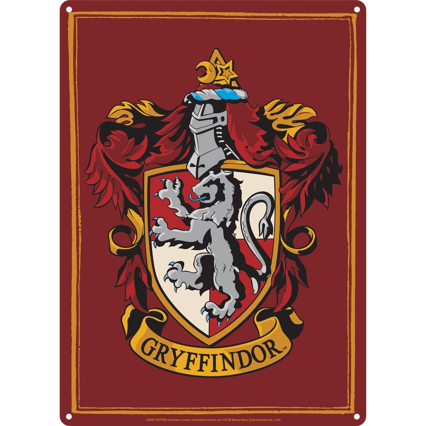 Small Tin Sign - Harry Potter Gryffindor (Half Moon Bay) - Gallery Gifts Online 