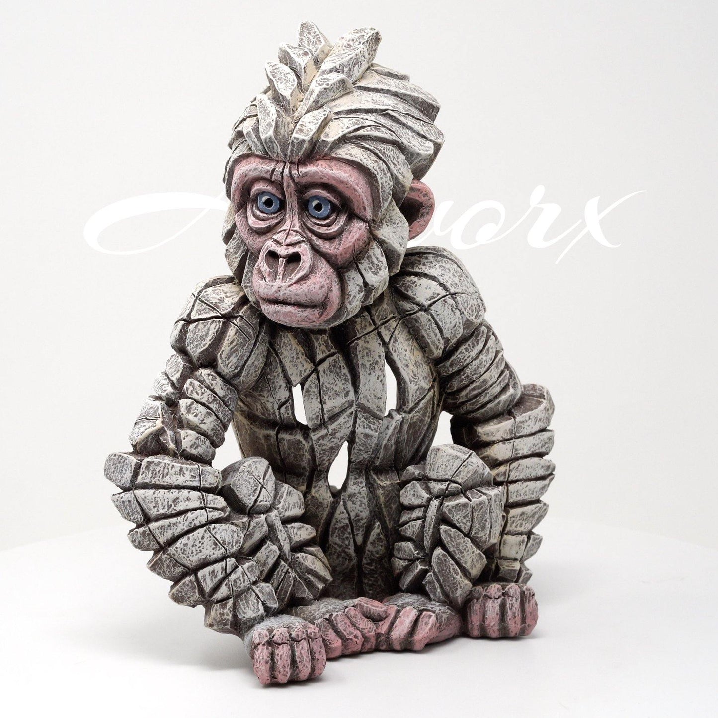 Snowflake Baby Gorilla Sculpture (Edge Sculpture by Matt Buckley) - Gallery Gifts Online 