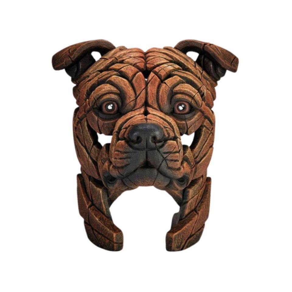 Staff Bull Terrier Sculpture - Red - Gallery Gifts Online 