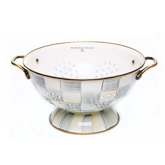 Sterling Check Colander Large (Mackenzie Childs) - Gallery Gifts Online 