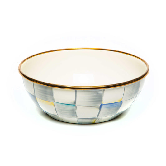 Sterling Check Enamel Everyday Bowl (Mackenzie Childs) - Gallery Gifts Online 