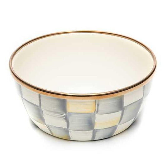 Sterling Check Enamel Pinch Bowl (Mackenzie Childs) - Gallery Gifts Online 