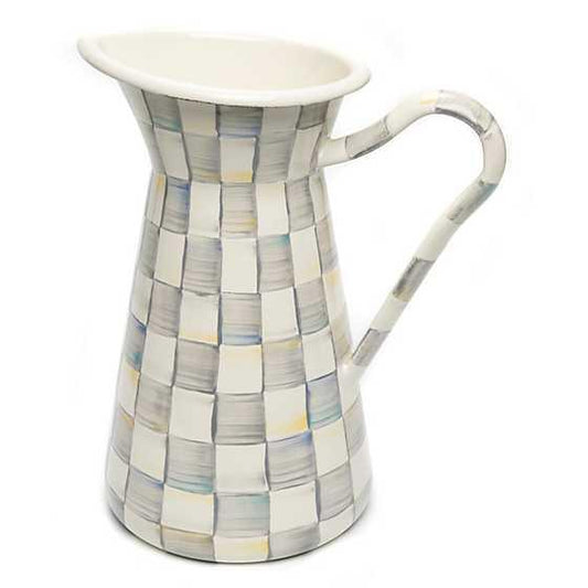 Sterling Check Enamel Practical Pitcher - Large (Mackenzie Childs) - Gallery Gifts Online 