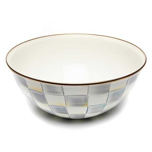 Sterling Check Everyday Bowl Large (Mackenzie Childs) - Gallery Gifts Online 