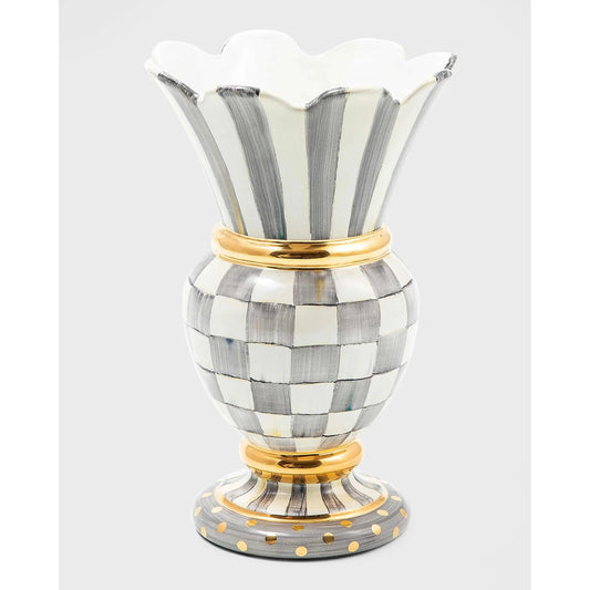 Sterling Check Great Vase (Mackenzie Childs) - Gallery Gifts Online 