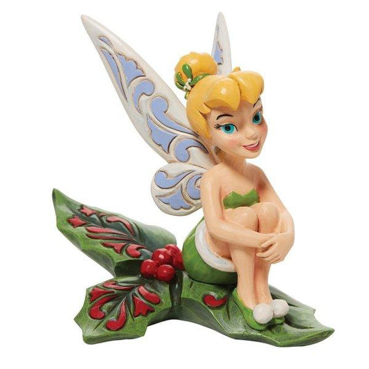 Tinkerbell Sitting in Holly Figurine (Disney Showcase Collection) - Gallery Gifts Online 