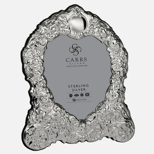 Traditional Sterling Silver Heart Photo Frame Grey Velvet Back - 7x7 (Carrs of Sheffield) - Gallery Gifts Online 