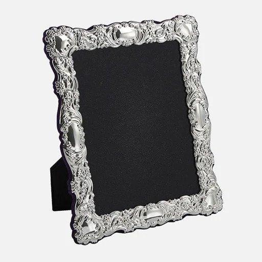 Traditional Sterling Silver Photo Frame With Grey Velvet Back - 4x6 (Carrs of Sheffield) - Gallery Gifts Online 