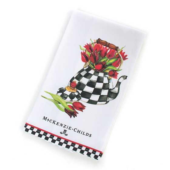 Tulip Tea Kettle Dish Towel (Mackenzie Childs) - Gallery Gifts Online 