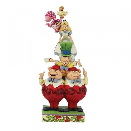 We're All Mad Here - Stacked Alice in Wonderland Figurine (Disney Traditions by Jim Shore) - Gallery Gifts Online 