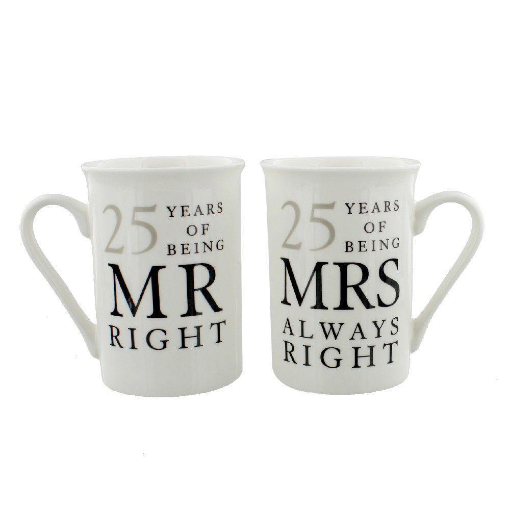 25 Year Anniversary Mr Right & Mrs Always Right - Amore - Gallery Gifts Online 