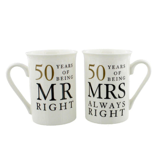 50 Years Mr Right Mrs Always Right - Amore - Gallery Gifts Online 