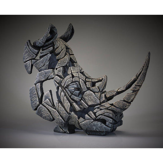 White Rhinoceros Bust Sculpture (Edge Sculpture by Matt Buckley) - Gallery Gifts Online 