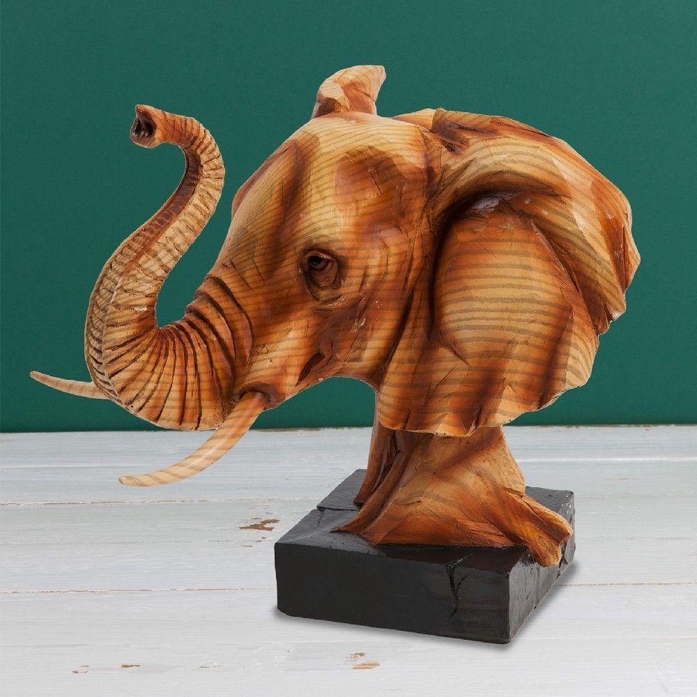 Wood Effect - Elephant Head (Widdop) - Gallery Gifts Online 