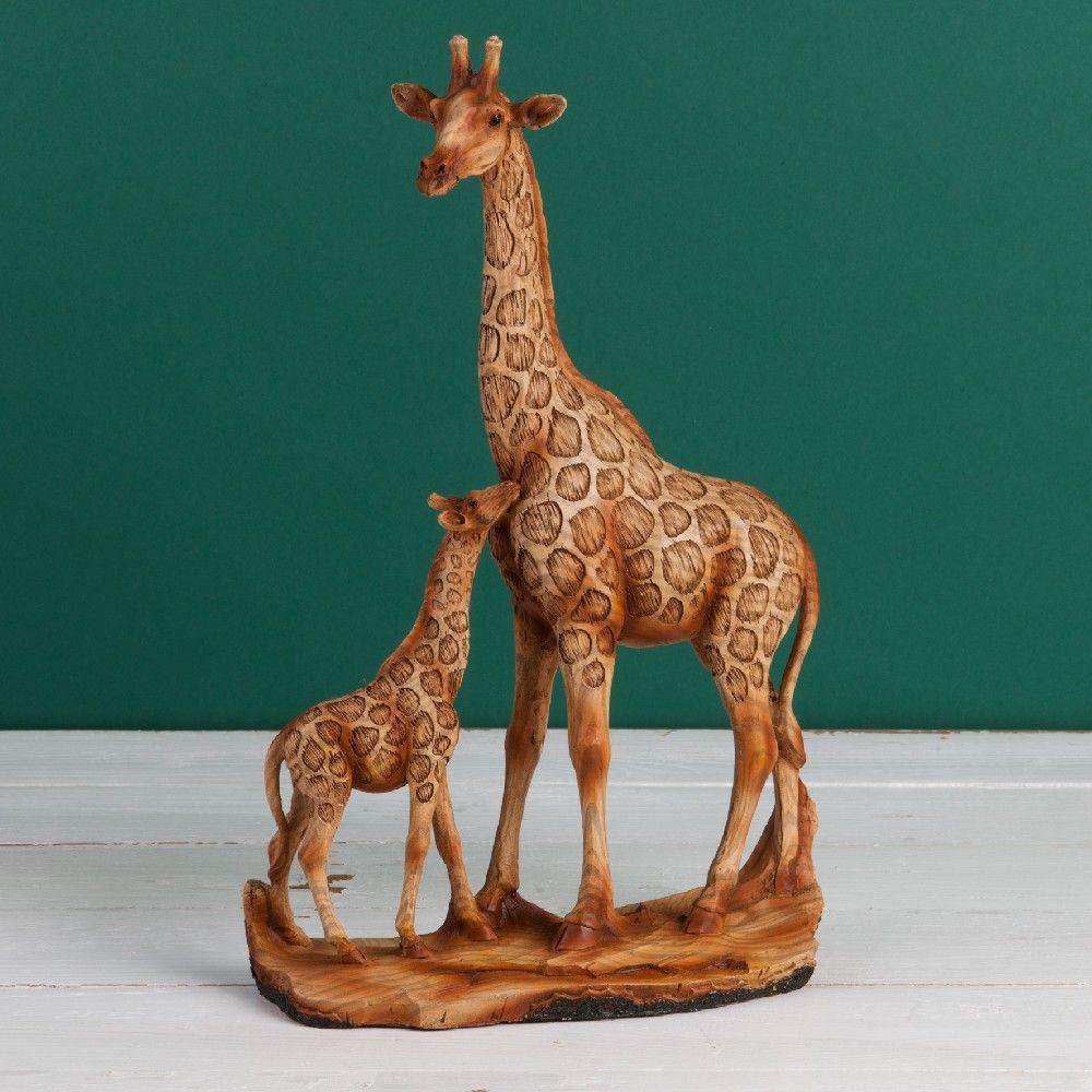 Wood Effect - Giraffe & Calf (Widdop) - Gallery Gifts Online 